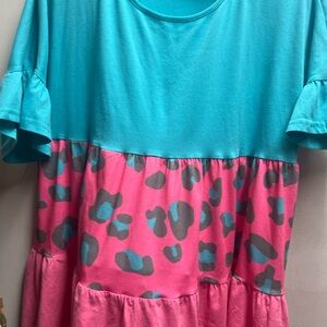 Stylish Pink and Blue Women's Top